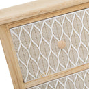 Mesita de noche con cajones tapizados