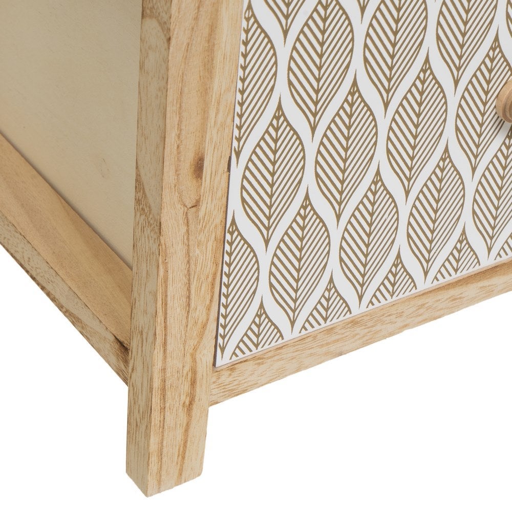 Mesita de noche con cajones tapizados