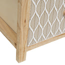 Mesita de noche con cajones tapizados