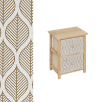 Mesita de noche con cajones tapizados