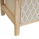 Mesita de noche con cajones tapizados