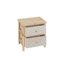 Mesita de noche con cajones tapizados