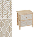 Mesita de noche con cajones tapizados