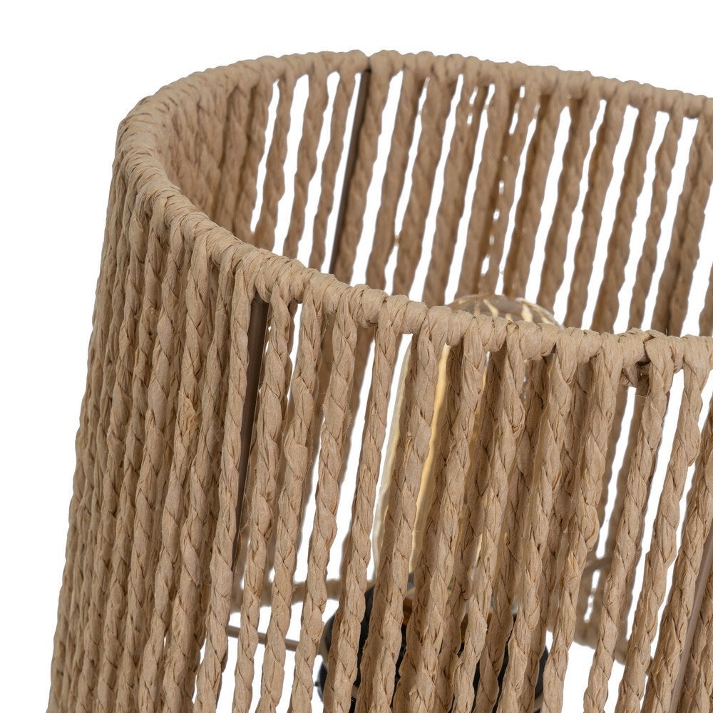 Lámpara mesita de noche de fibra natural