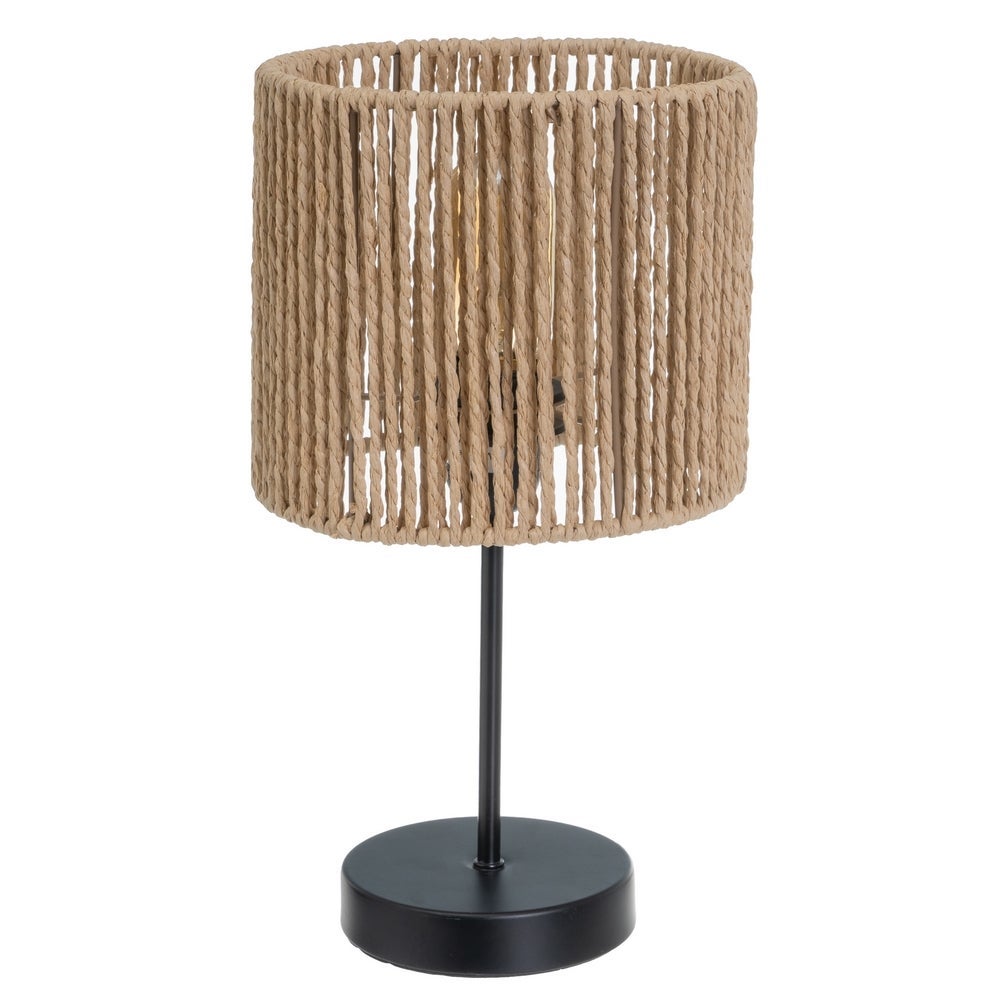 Lámpara mesita de noche de fibra natural