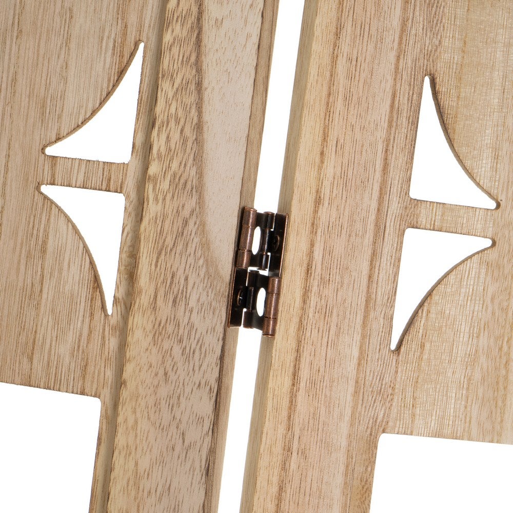 Biombo geométrico de 3 hojas natural