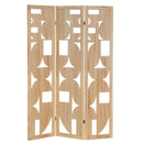 Biombo geométrico de 3 hojas natural