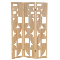 Biombo geométrico de 3 hojas natural