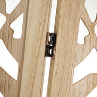 Biombo de 3 hojas tallado natural