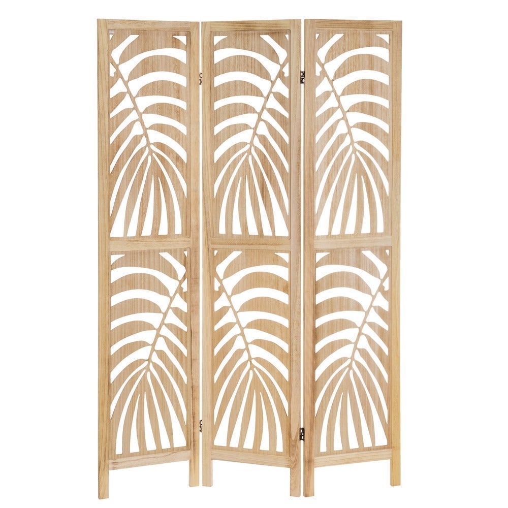 Biombo de 3 hojas tallado natural