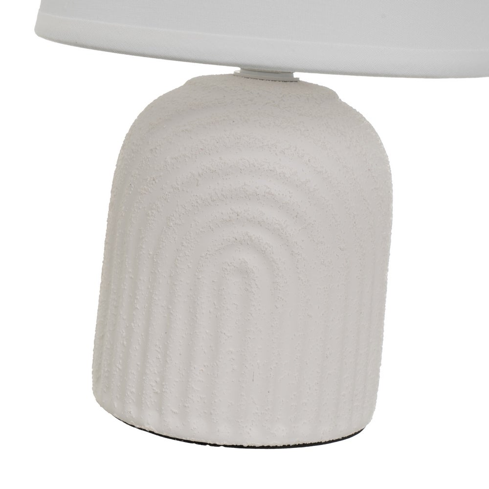 Lámpara mesita de noche arcos de cerámica blanca con pantalla