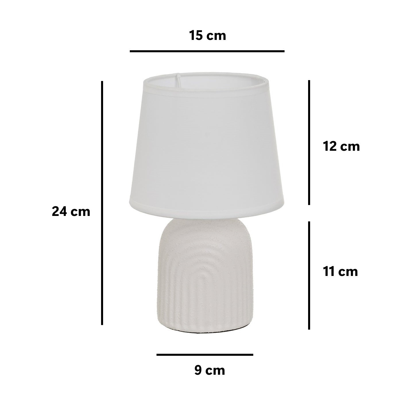 Lámpara mesita de noche arcos de cerámica blanca con pantalla