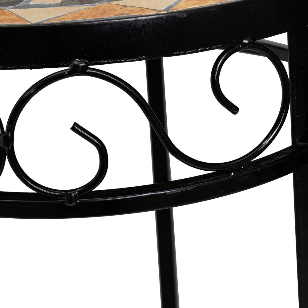 Set de 3 mesas nido de metal negro