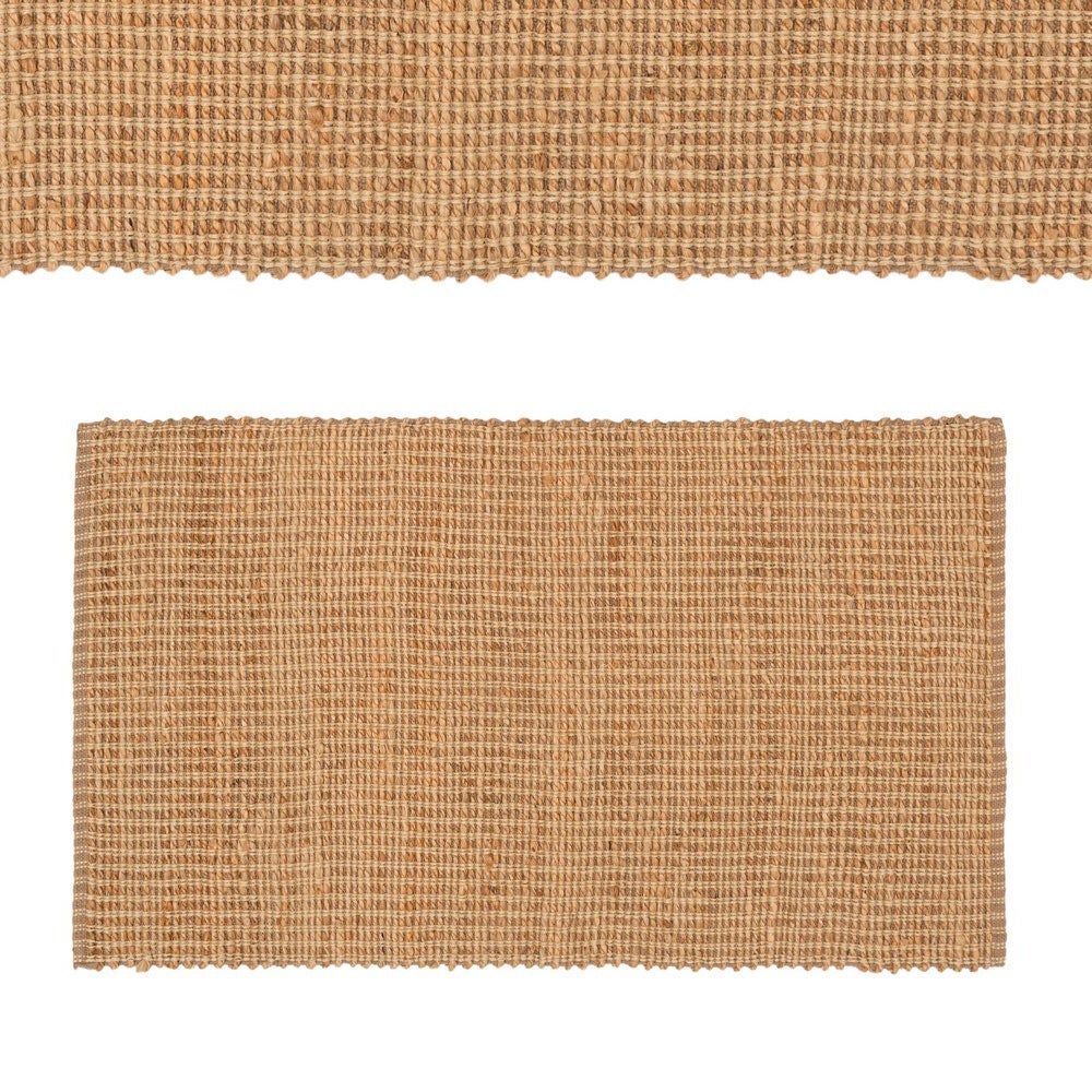 Alfombra pasillera de yute natural de 140x70 cm