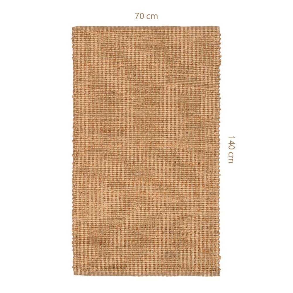 Alfombra pasillera de yute natural de 140x70 cm