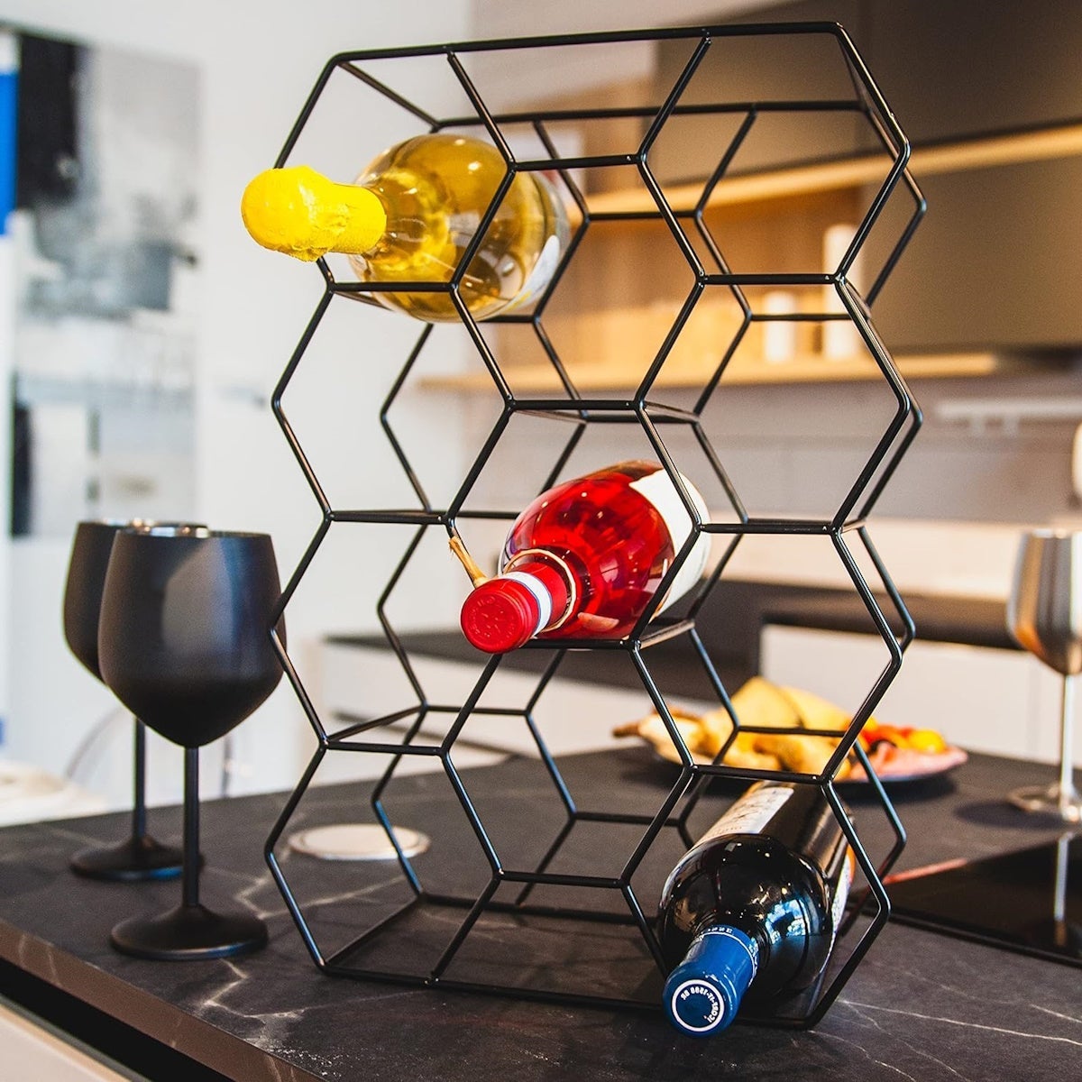 Botellero negro para 11 botellas