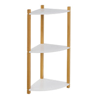 Estantería esquinera de 3 baldas blancas