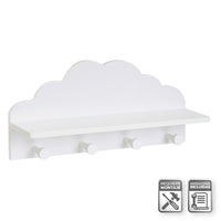 Perchero de pared nube blanco