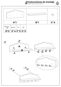 Perchero de pared nube blanco