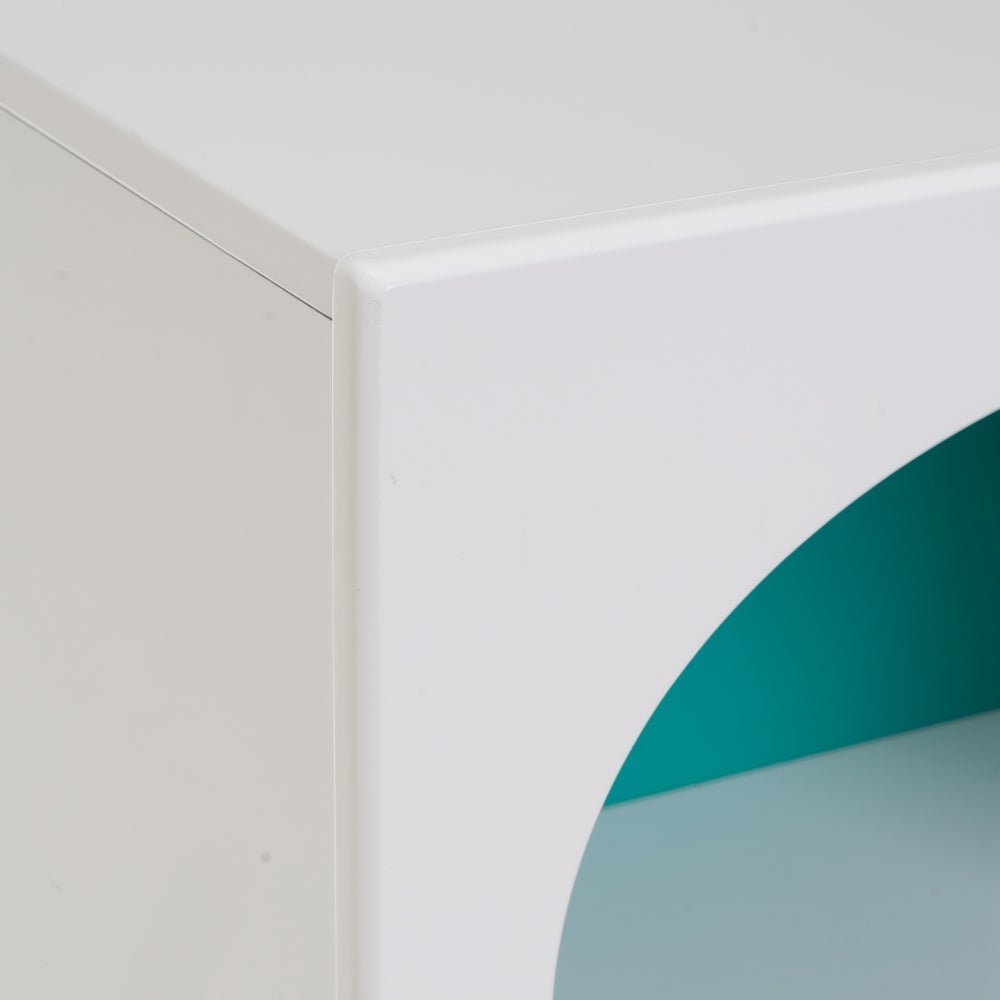 Estantería de madera blanco y azul