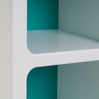 Estantería de madera blanco y azul