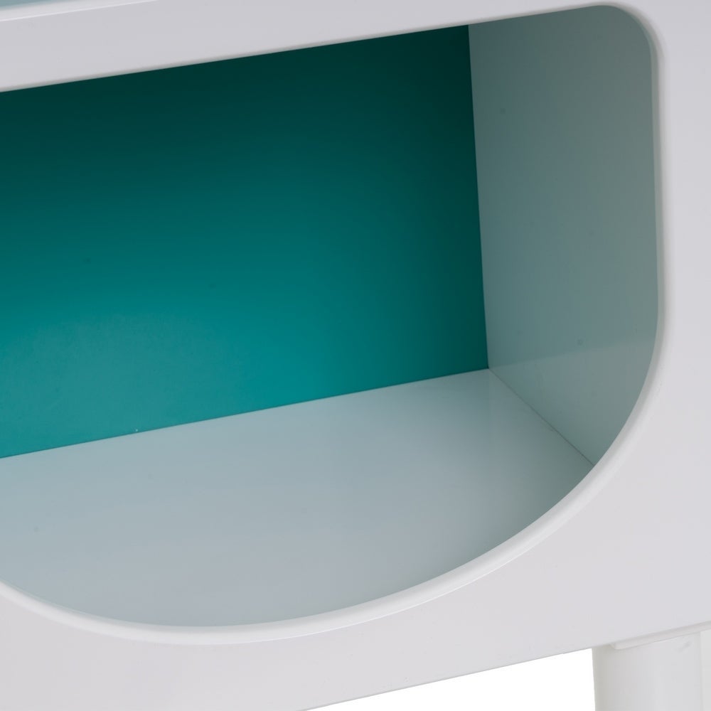 Estantería de madera blanco y azul