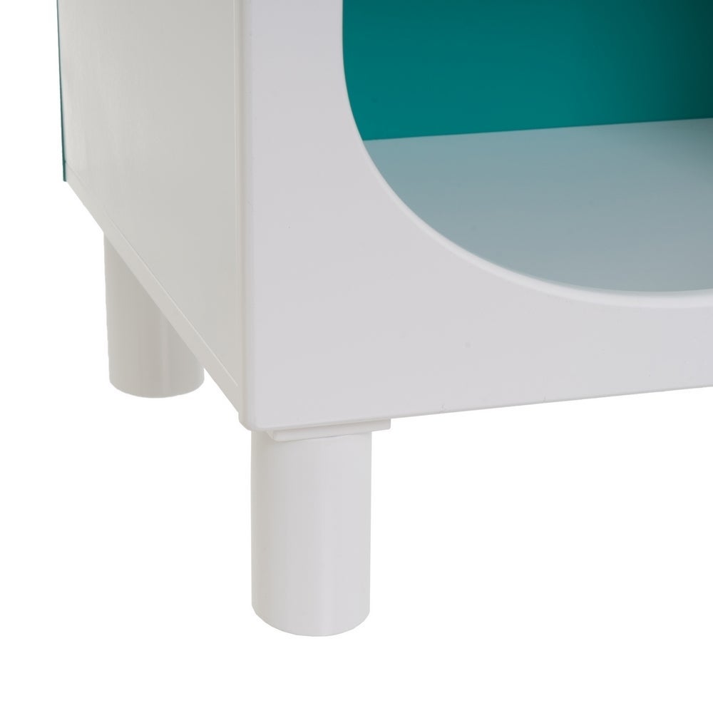 Estantería de madera blanco y azul