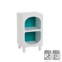 Estantería de madera blanco y azul