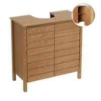 Mueble bajo lavabo de pedestal de madera fresno natural de 60 cm