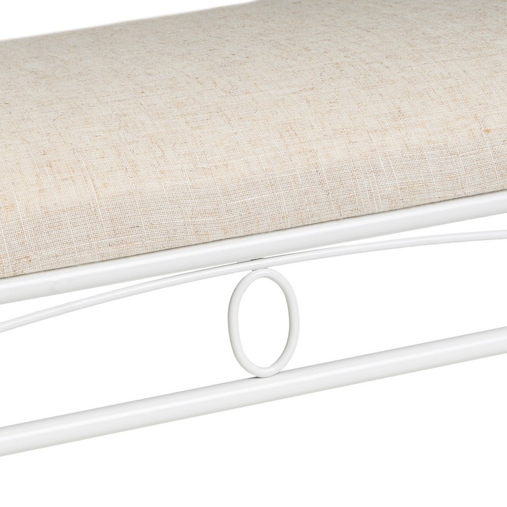 Banqueta de dormitorio blanca de 115cm