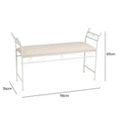 Banqueta de dormitorio blanca de 115cm