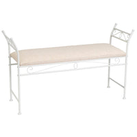 Banqueta de dormitorio blanca de 115cm