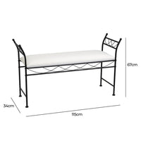 Banqueta de dormitorio negra de 115cm