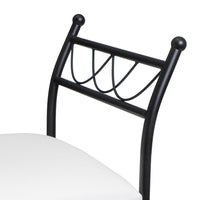 Banqueta de metal negro con asiento de algodón