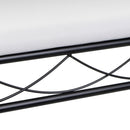 Banqueta de metal negro con asiento de algodón