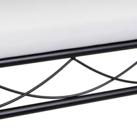 Banqueta de metal negro con asiento de algodón