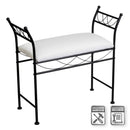 Banqueta de metal negro con asiento de algodón