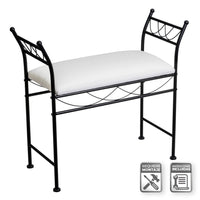 Banqueta de metal negro con asiento de algodón