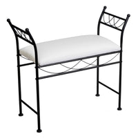 Banqueta de metal negro con asiento de algodón