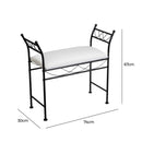 Banqueta de metal negro con asiento de algodón
