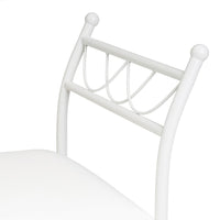 Banqueta de metal blanco con asiento de algodón