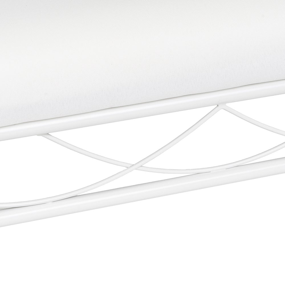 Banqueta de metal blanco con asiento de algodón