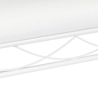 Banqueta de metal blanco con asiento de algodón