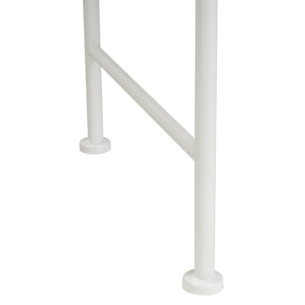 Banqueta de metal blanco con asiento de algodón