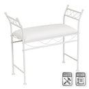 Banqueta de metal blanco con asiento de algodón