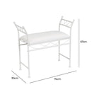 Banqueta de metal blanco con asiento de algodón