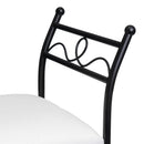 Banqueta de metal negro con asiento de algodón