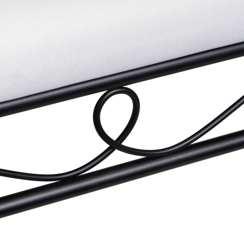 Banqueta de metal negro con asiento de algodón