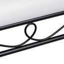 Banqueta de metal negro con asiento de algodón