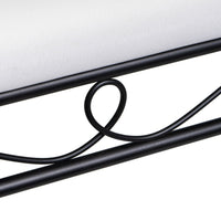 Banqueta de metal negro con asiento de algodón